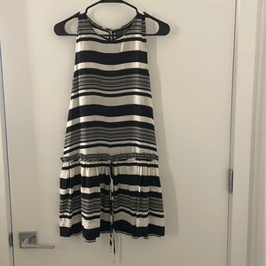 PJK black and white striped sleeveless dress